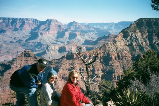 Picture of Mom, Dad, and Anne at the Grand Canyon